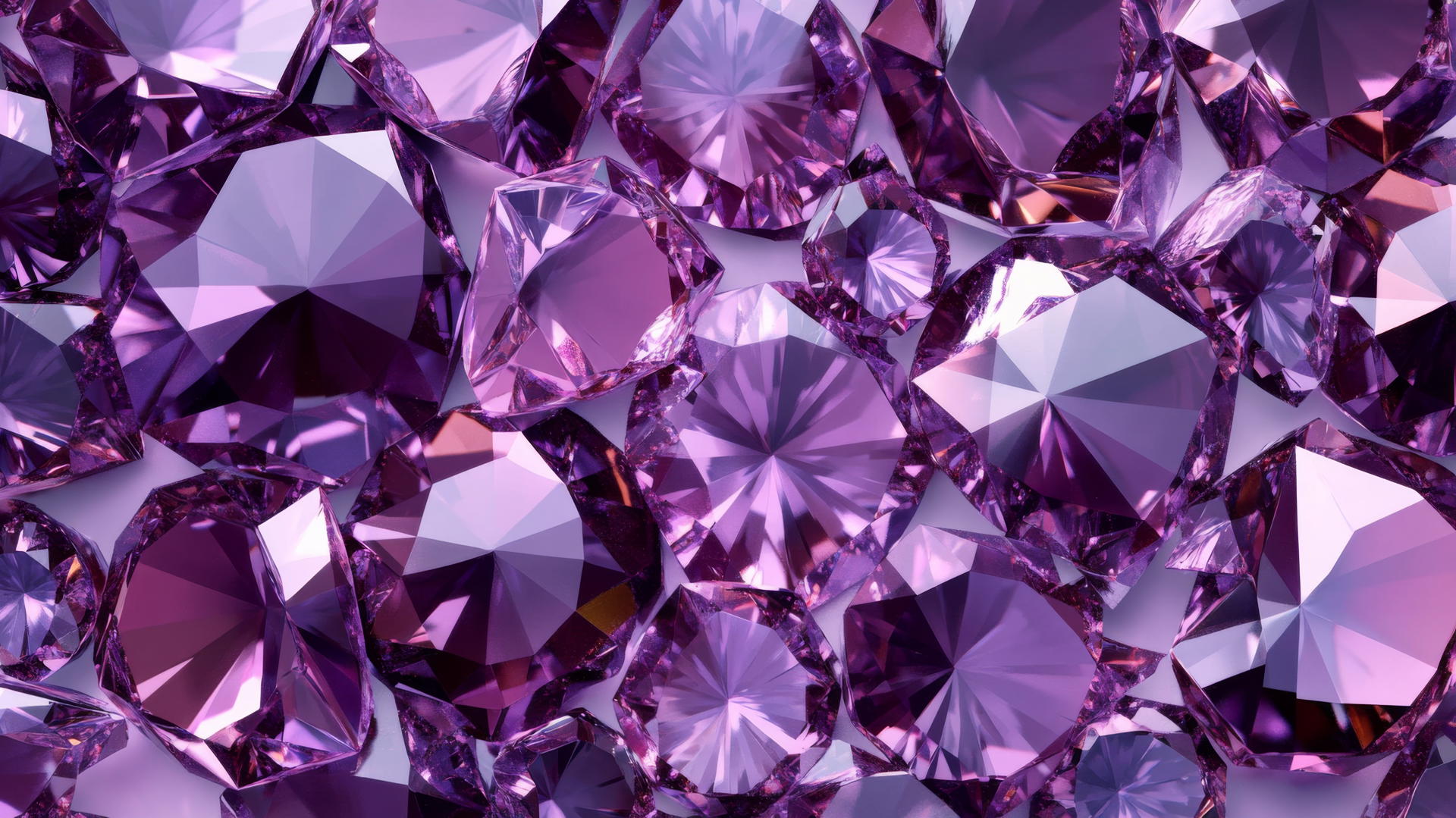Preppy purple wallpaper with faceted gemstones and sparkling highlights