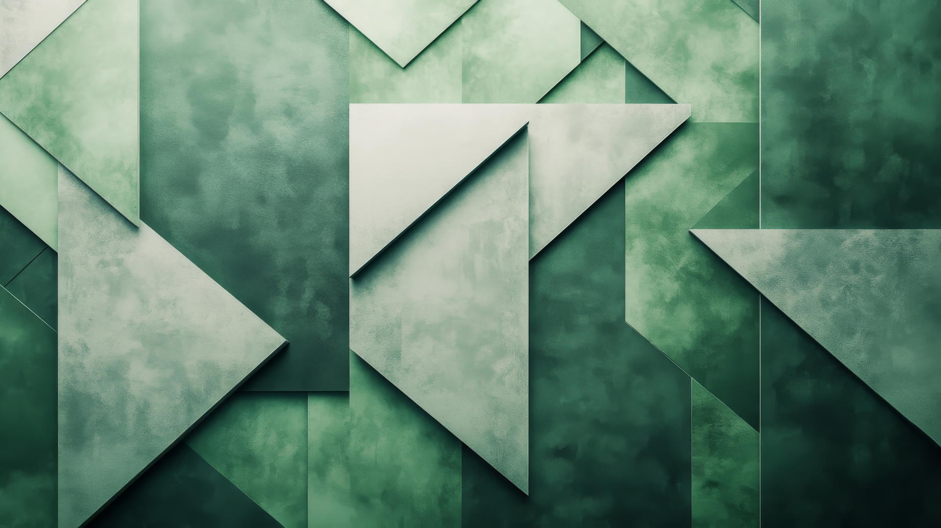 green wallpaper with minimalist geometric patterns in various shades of green
