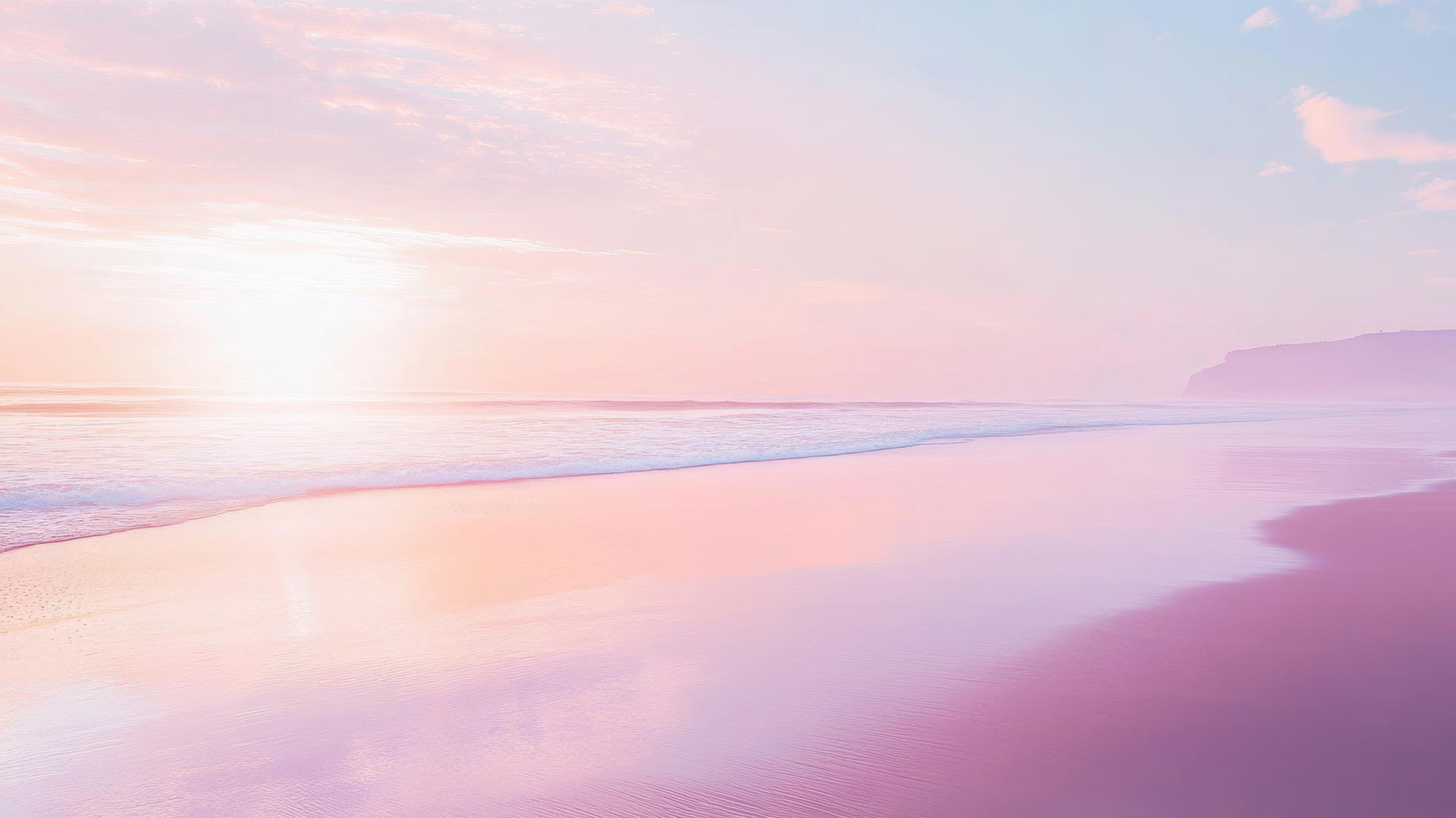 beach aesthetic wallpaper with pastel skies and calm water