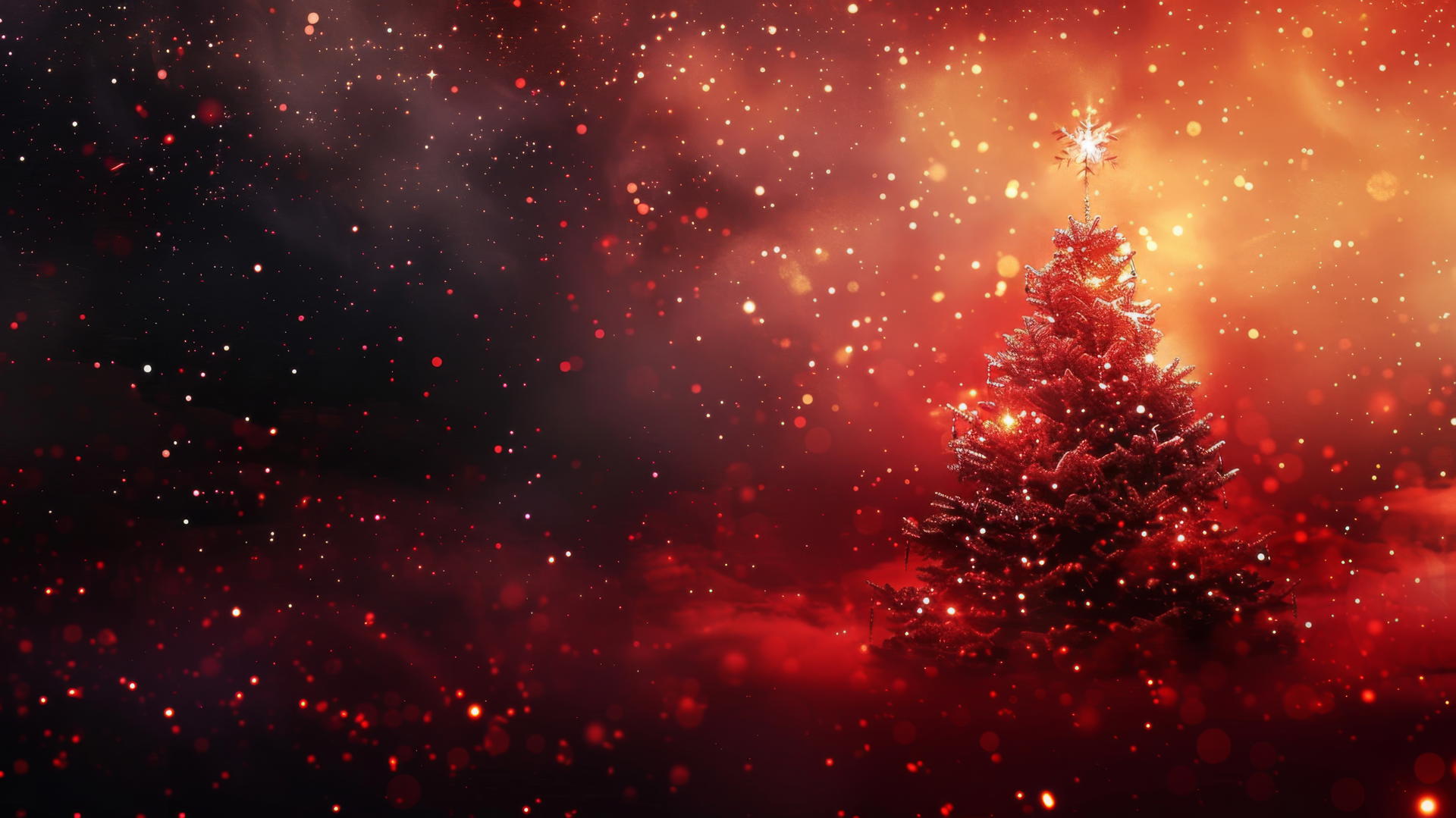 Festive Christmas background with decorative elements in 4K.