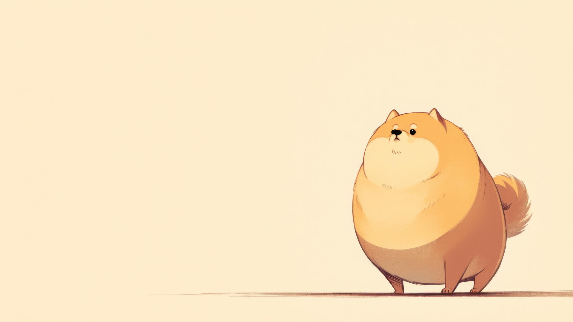 Minimalistic chubby dog design for iPhone background, 8K resolution.