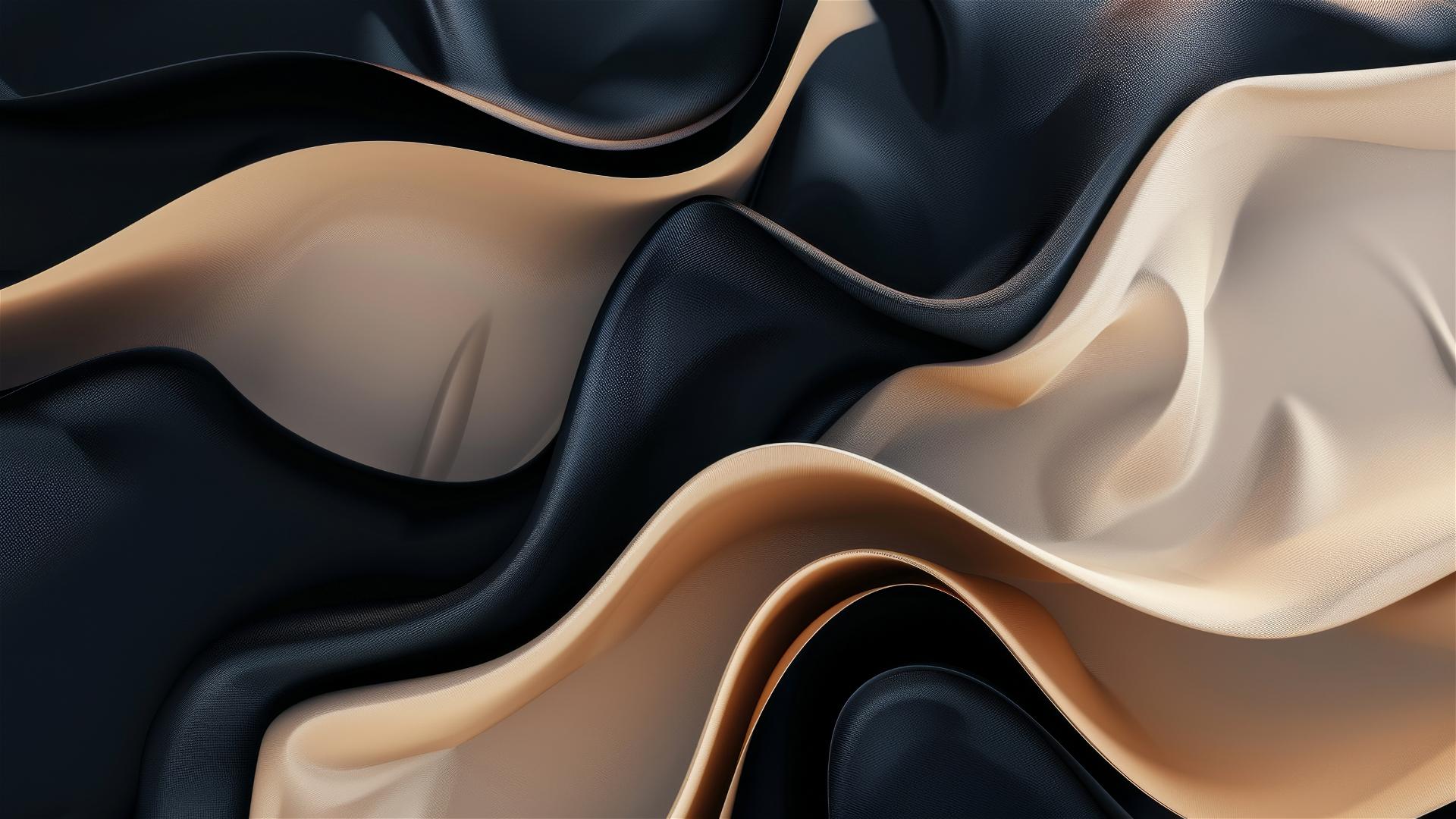 Minimalistic black and beige flowing shapes on iPhone background