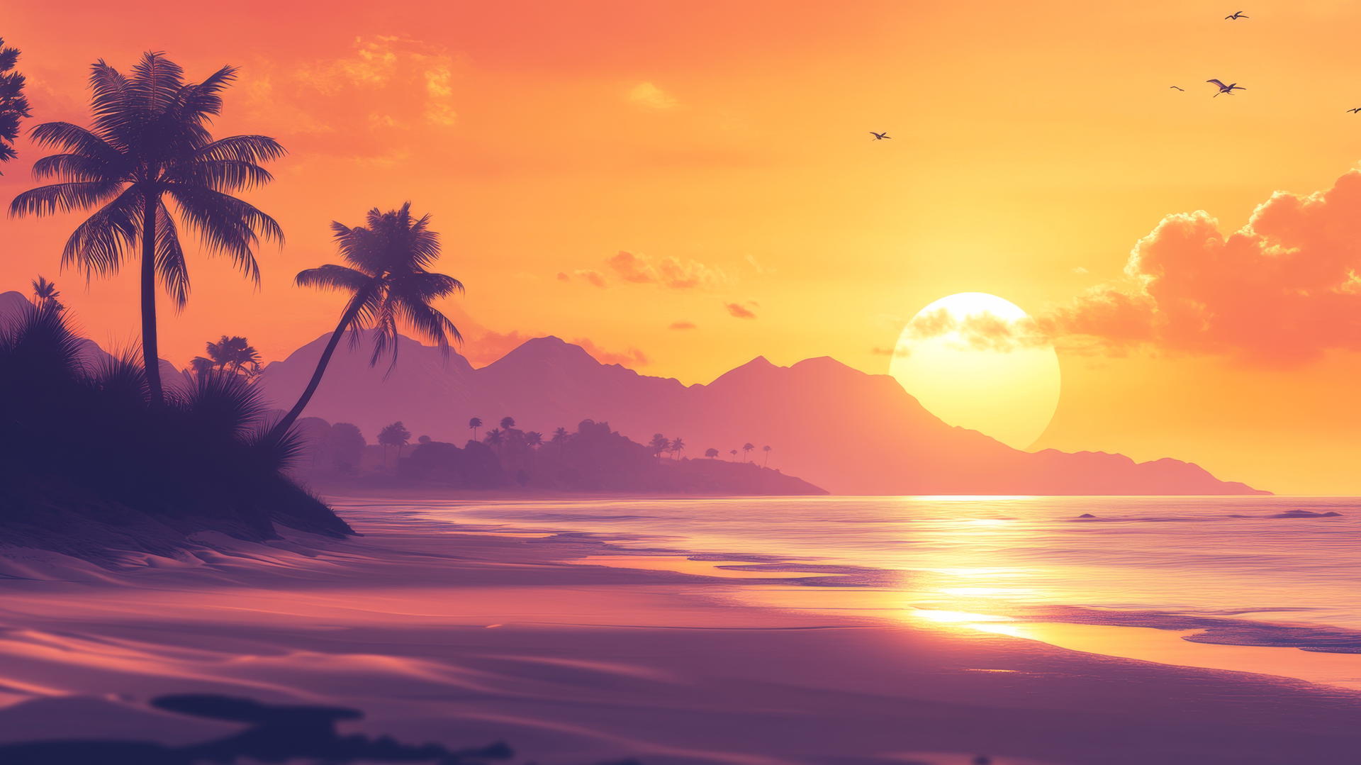 beach wallpaper aesthetic glowing beach sunset with soft golden light