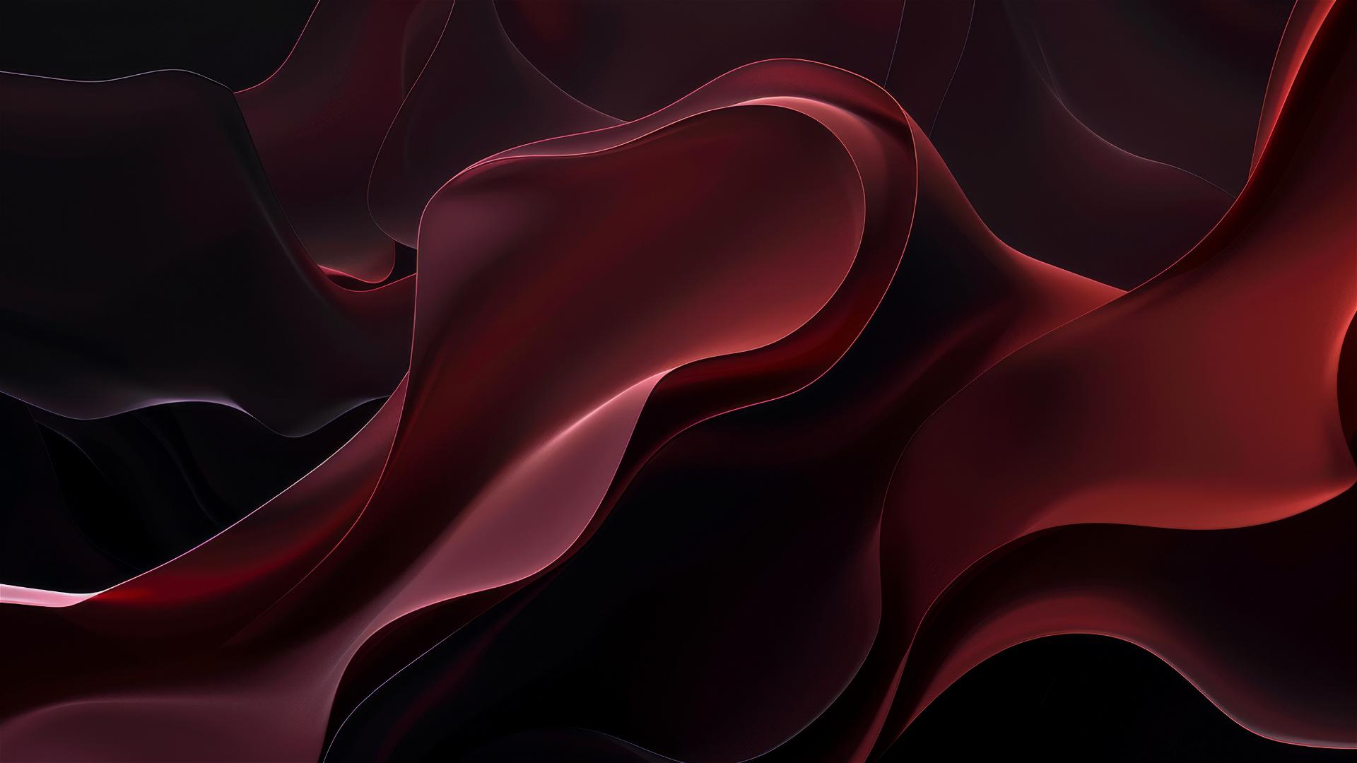 iPhone wallpaper with black maroon flowing shapes, minimalistic and elegant