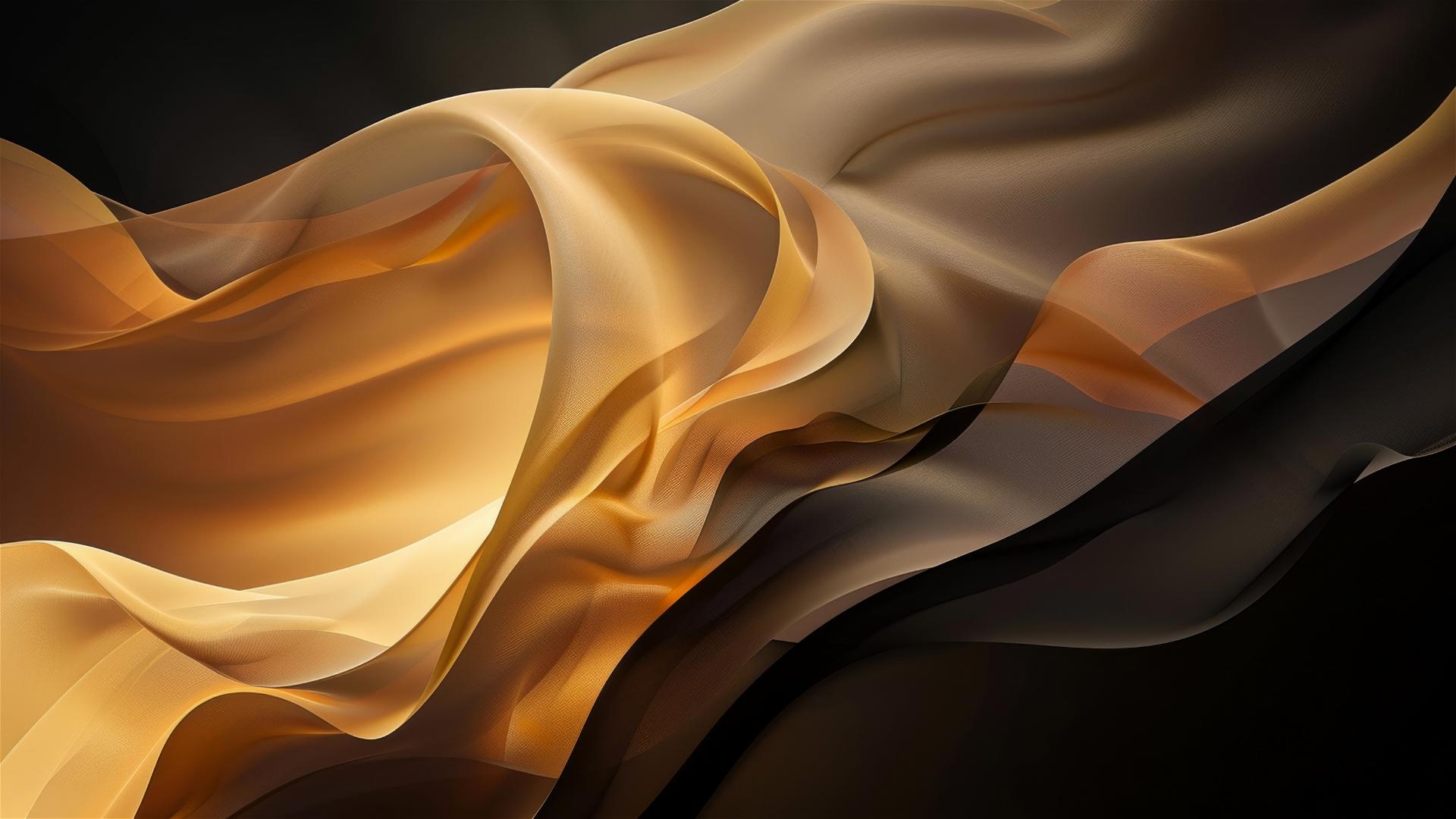 Elegant minimalistic iPhone background with black and tan flowing shapes