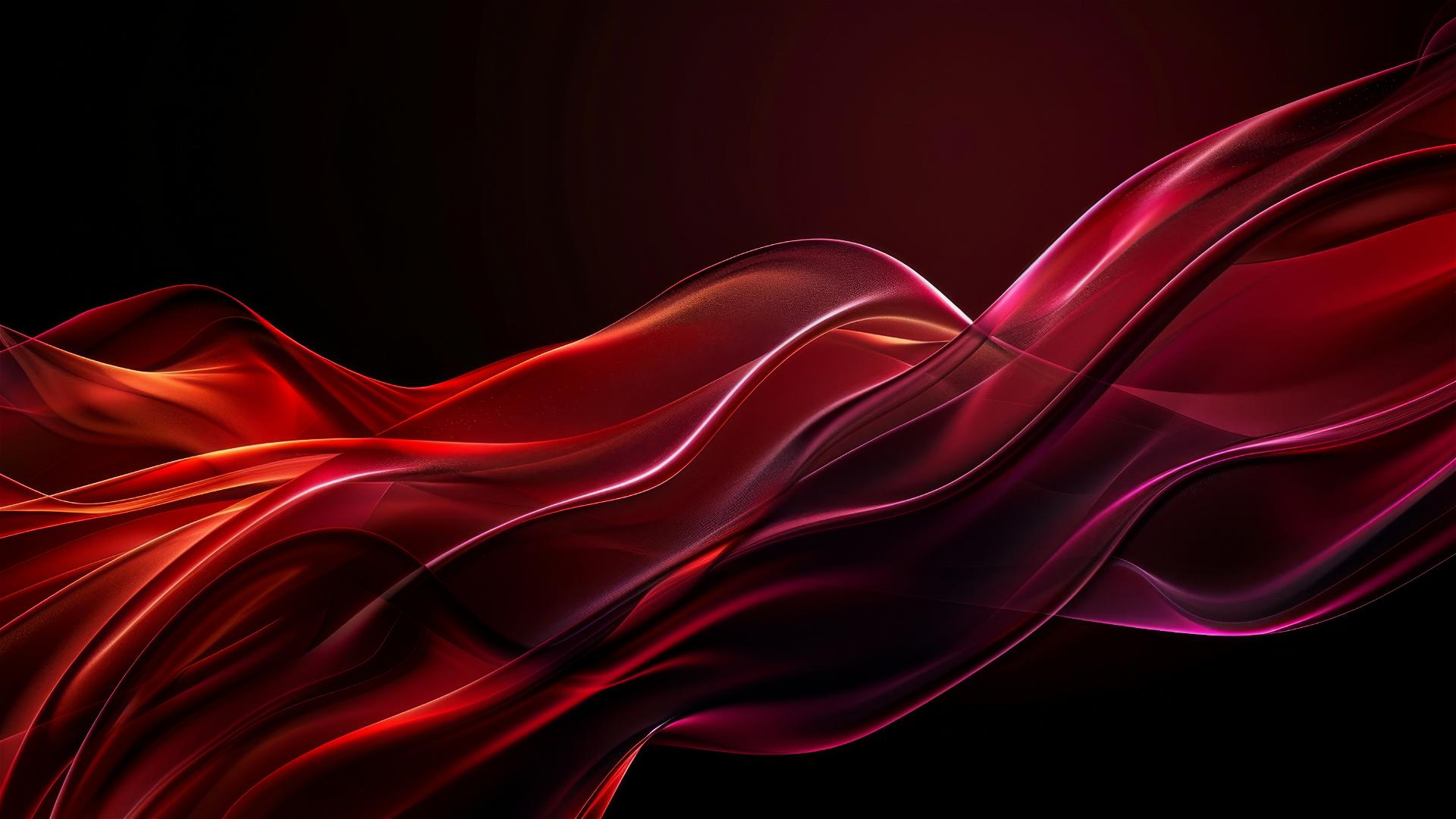 Black and crimson flowing shapes on iPhone