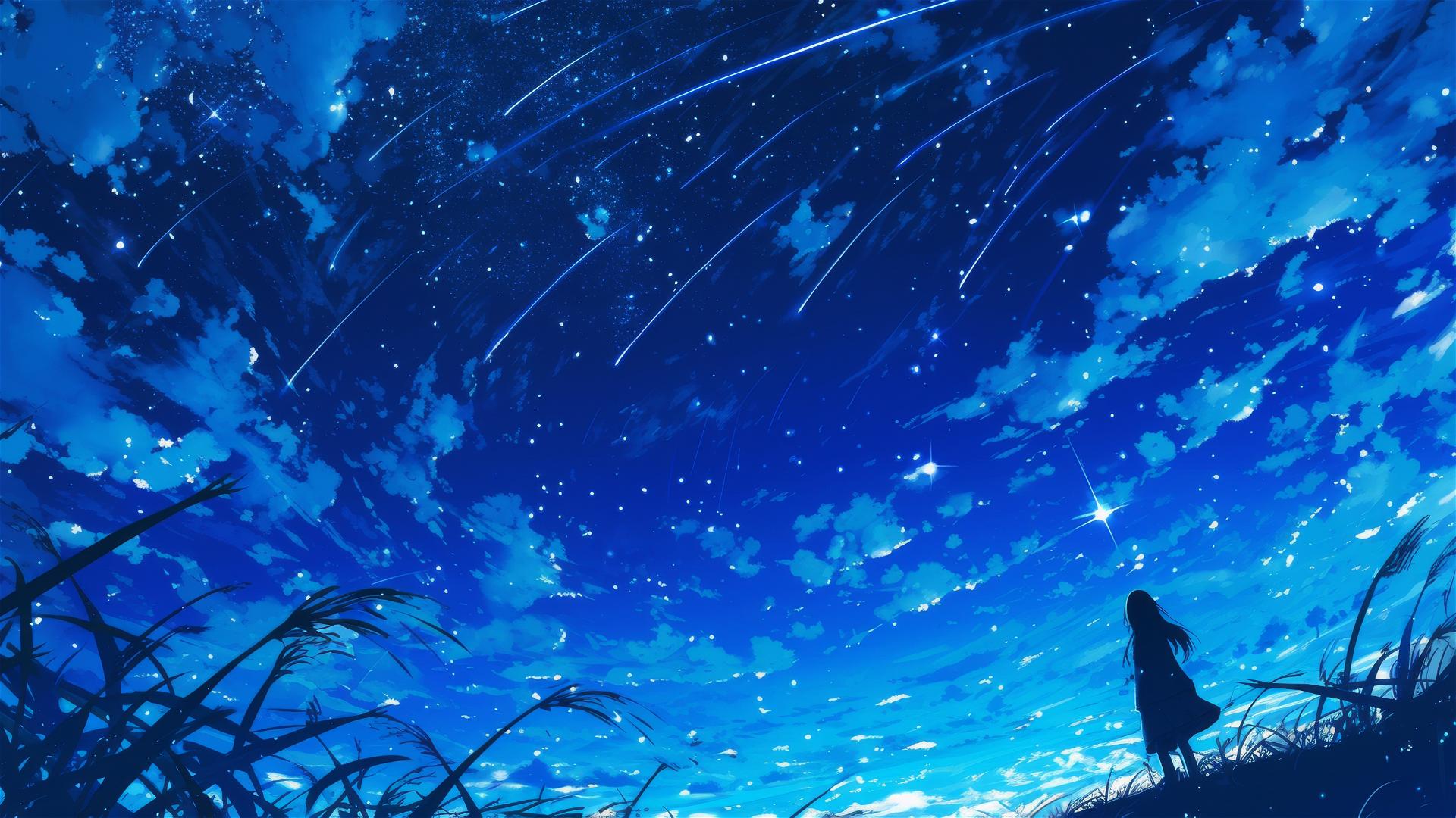 Shooting star in a pure dark sky