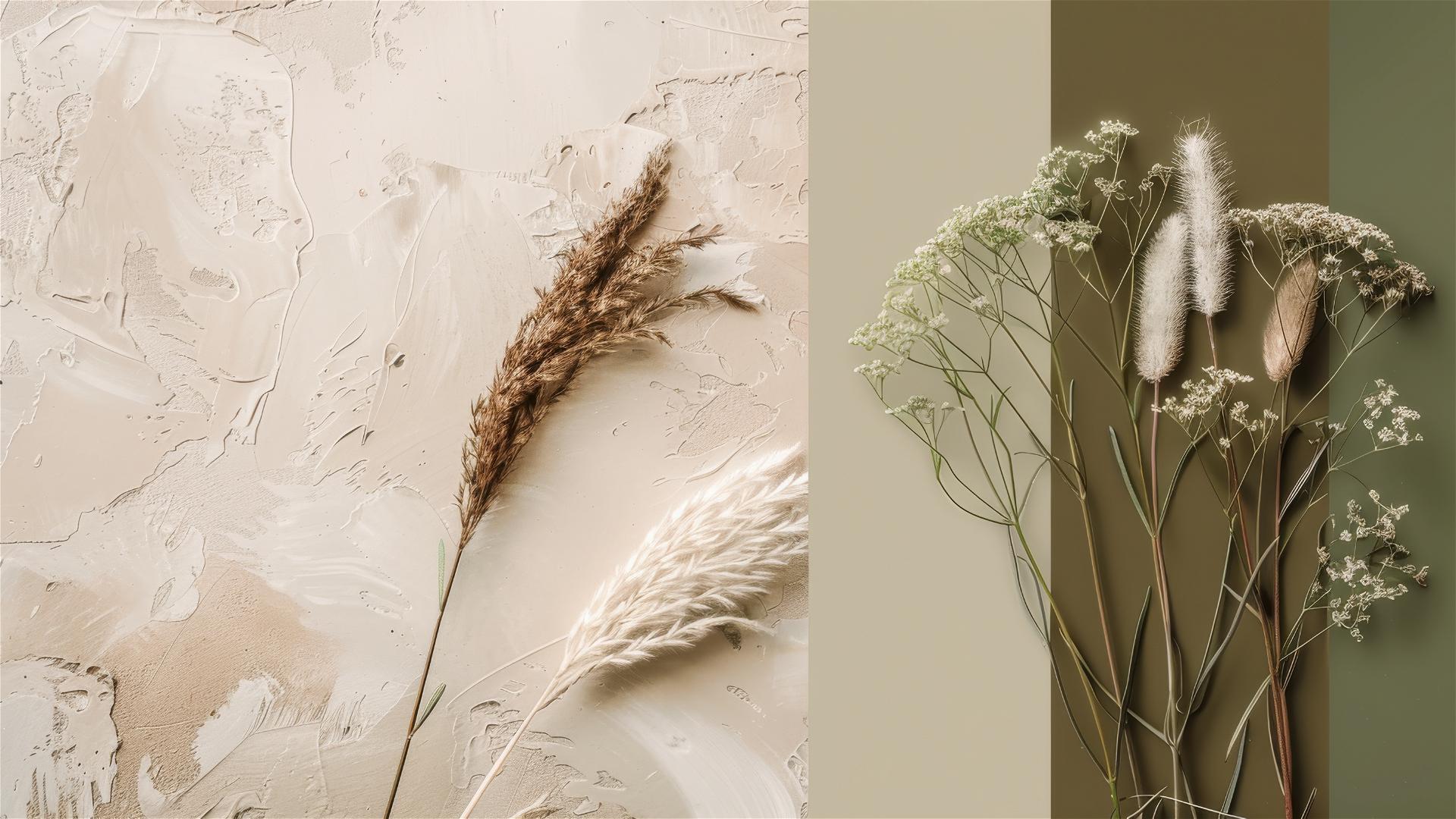 Monochrome beige, olive, brown, green chaotic color combination