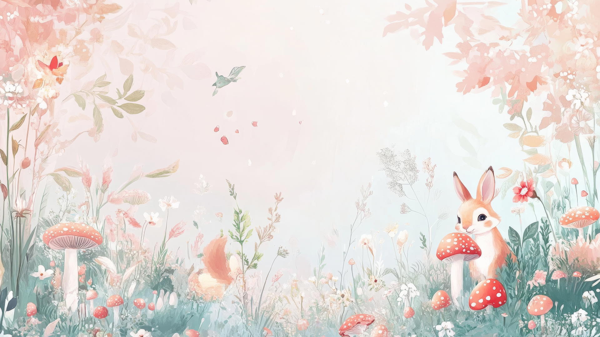 cute wallpapers of whimsical forest with adorable animals