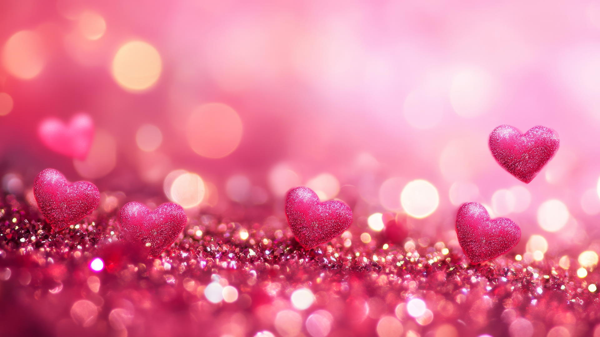 cute hot pink wallpaper with tiny flaming hearts and sparkles
