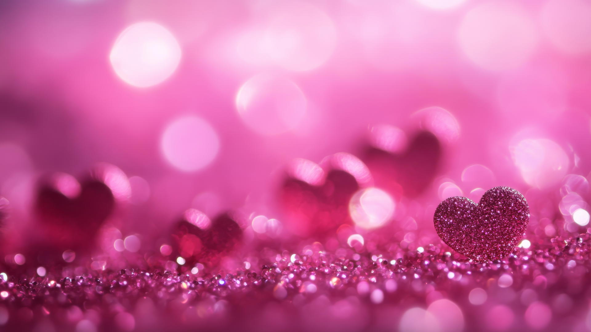 cute hot pink wallpaper with flaming hearts and sparkles