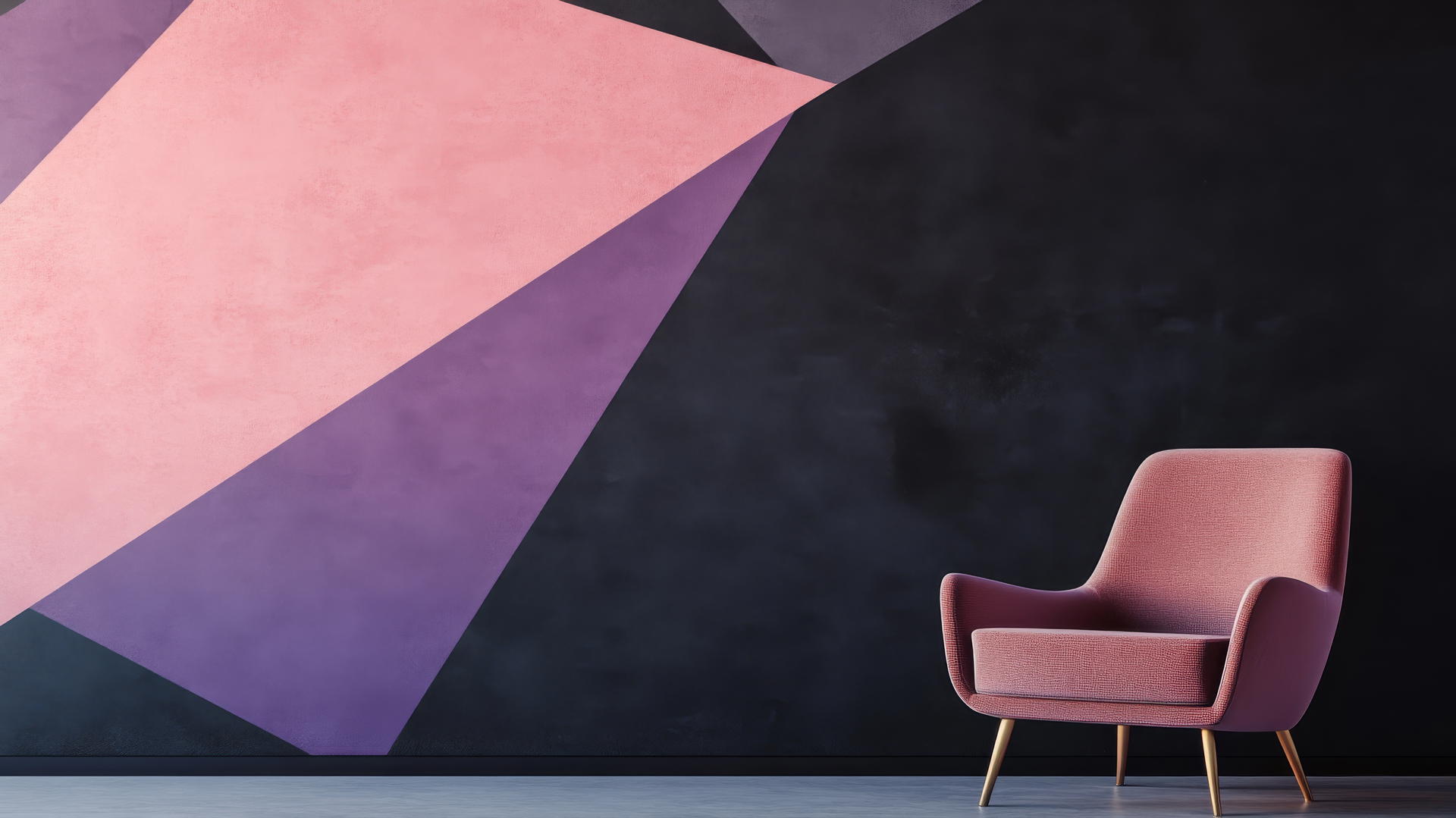 black wallpaper for girls with pink and purple geometric shapes