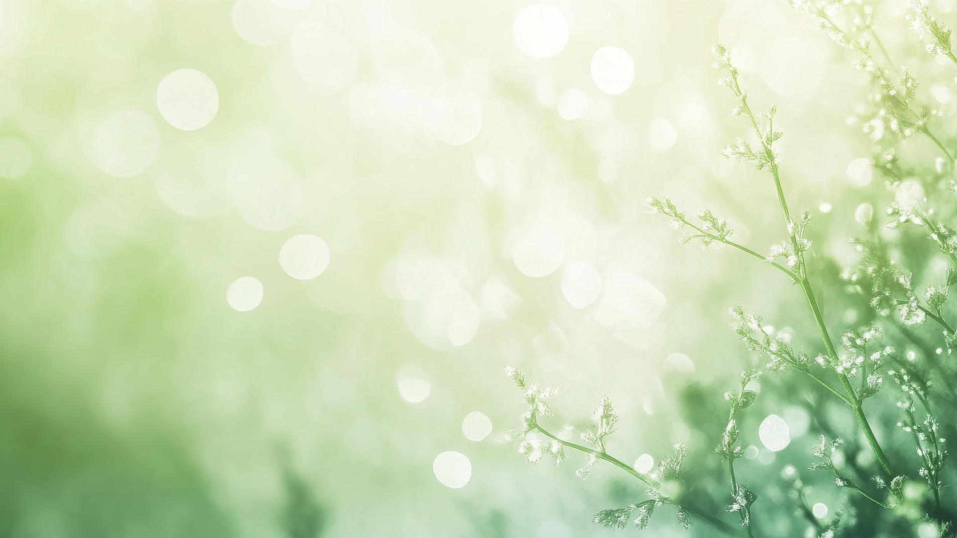 soothing light green wallpaper with gradient and subtle bokeh effects
