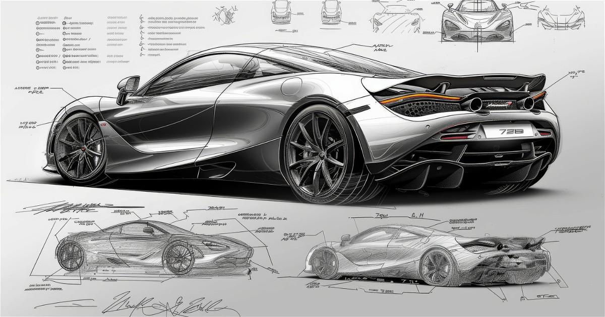 4k HD Wallpaper: McLaren 720S Blueprint and Sketches