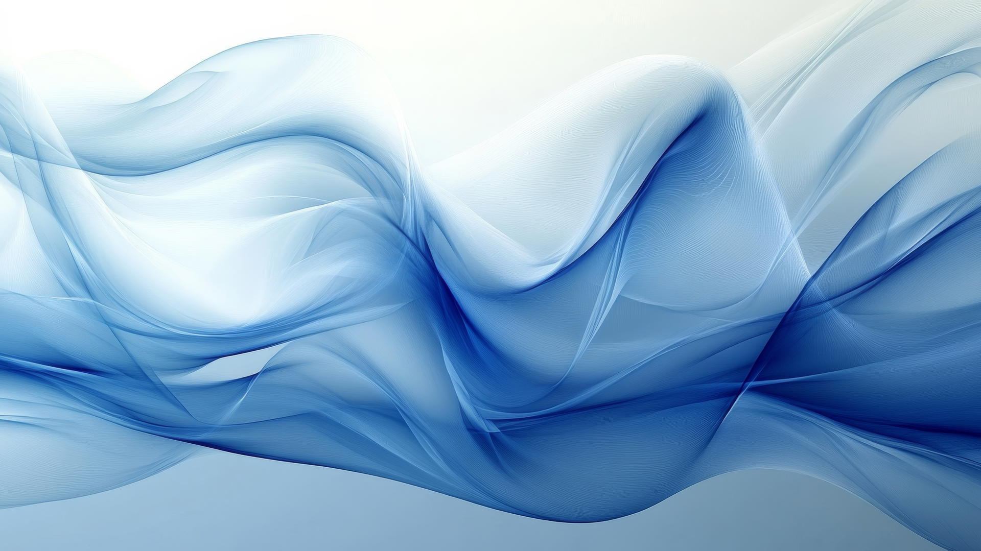 blue and white wallpaper with abstract waves flowing dynamically
