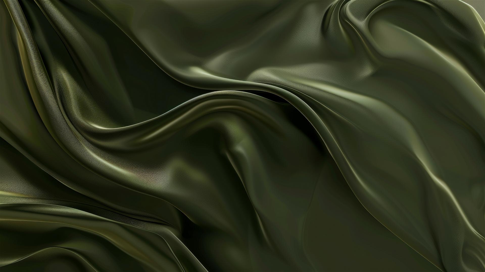 Dark olive flowing shapes on iPhone background