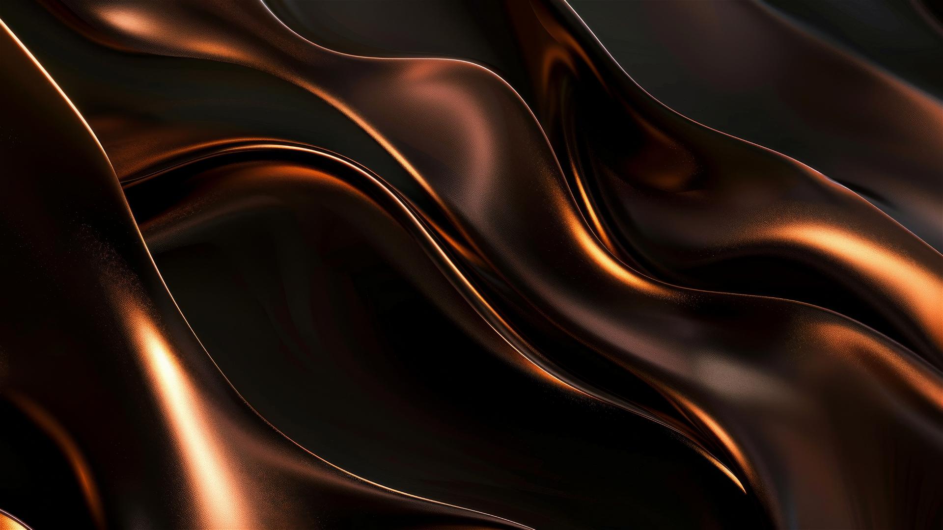 Elegant black copper colored flowing shapes