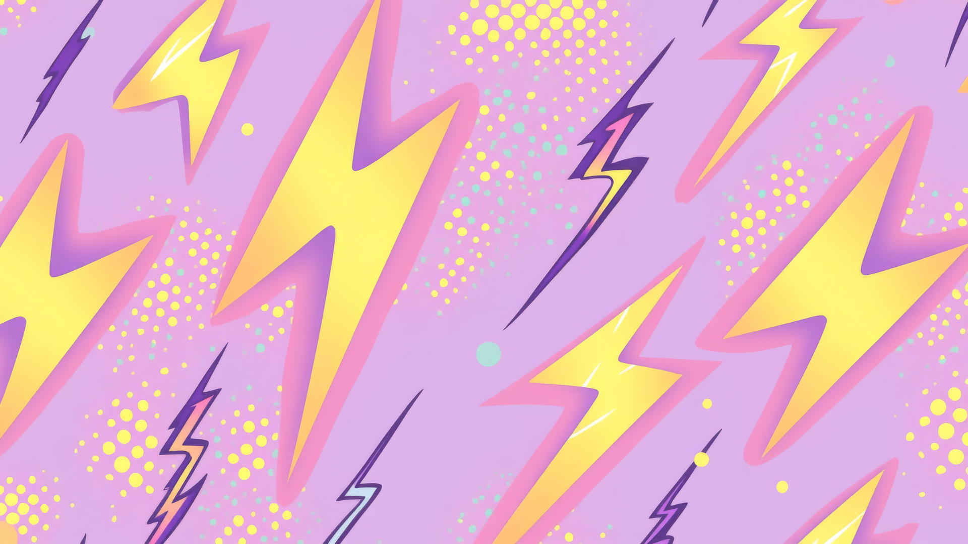 purple preppy wallpaper with bold purple lightning bolts and bright yellow accents