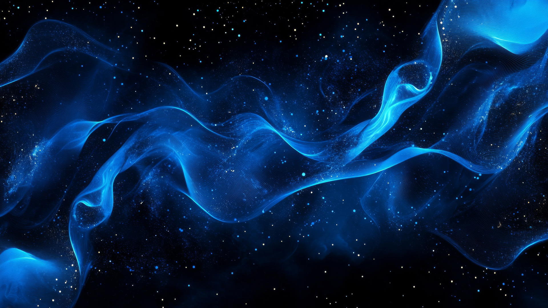 Black and blue wallpaper with dynamic digital waves