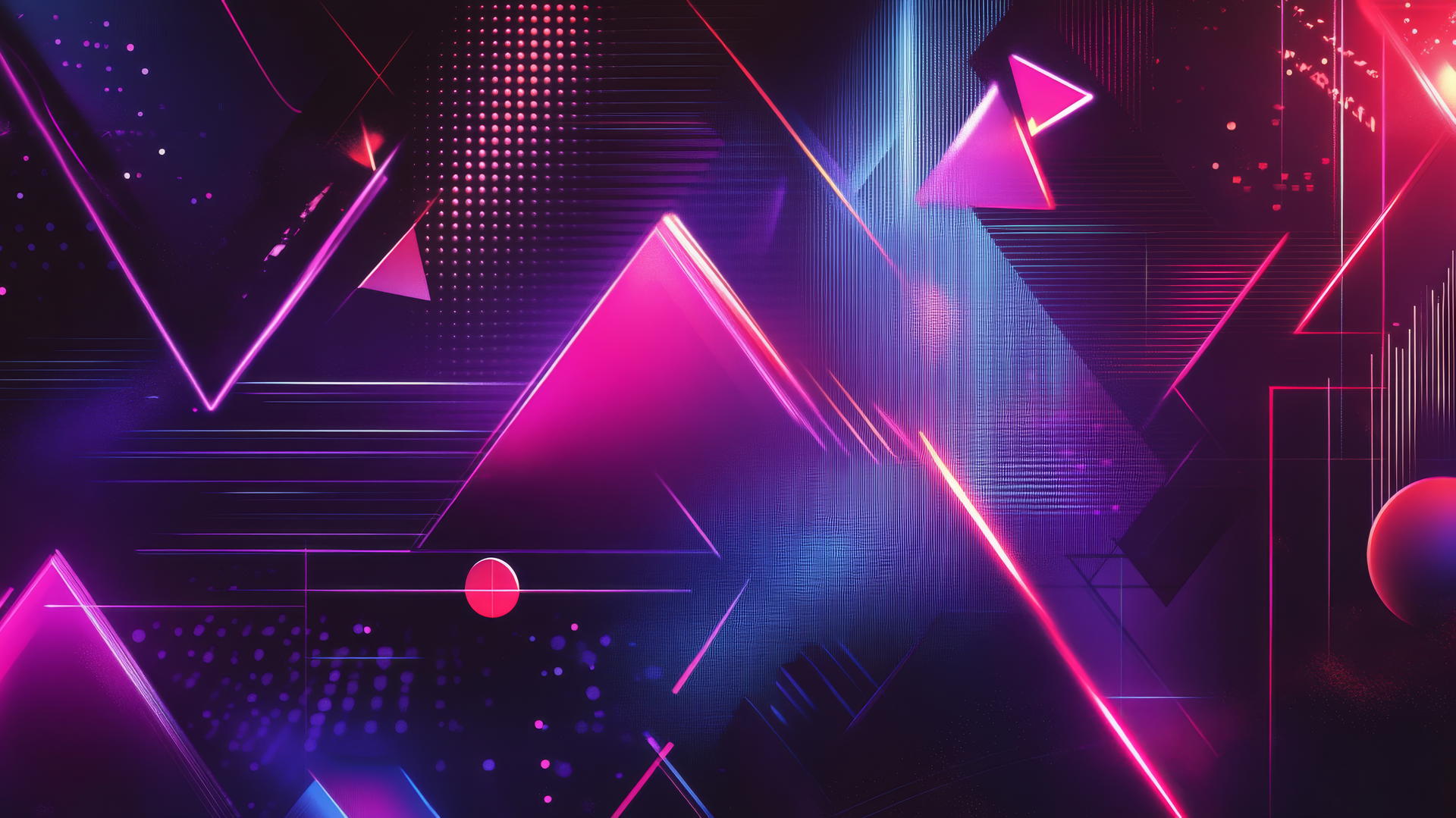 neon purple aesthetic wallpaper with glowing geometric shapes on dark background