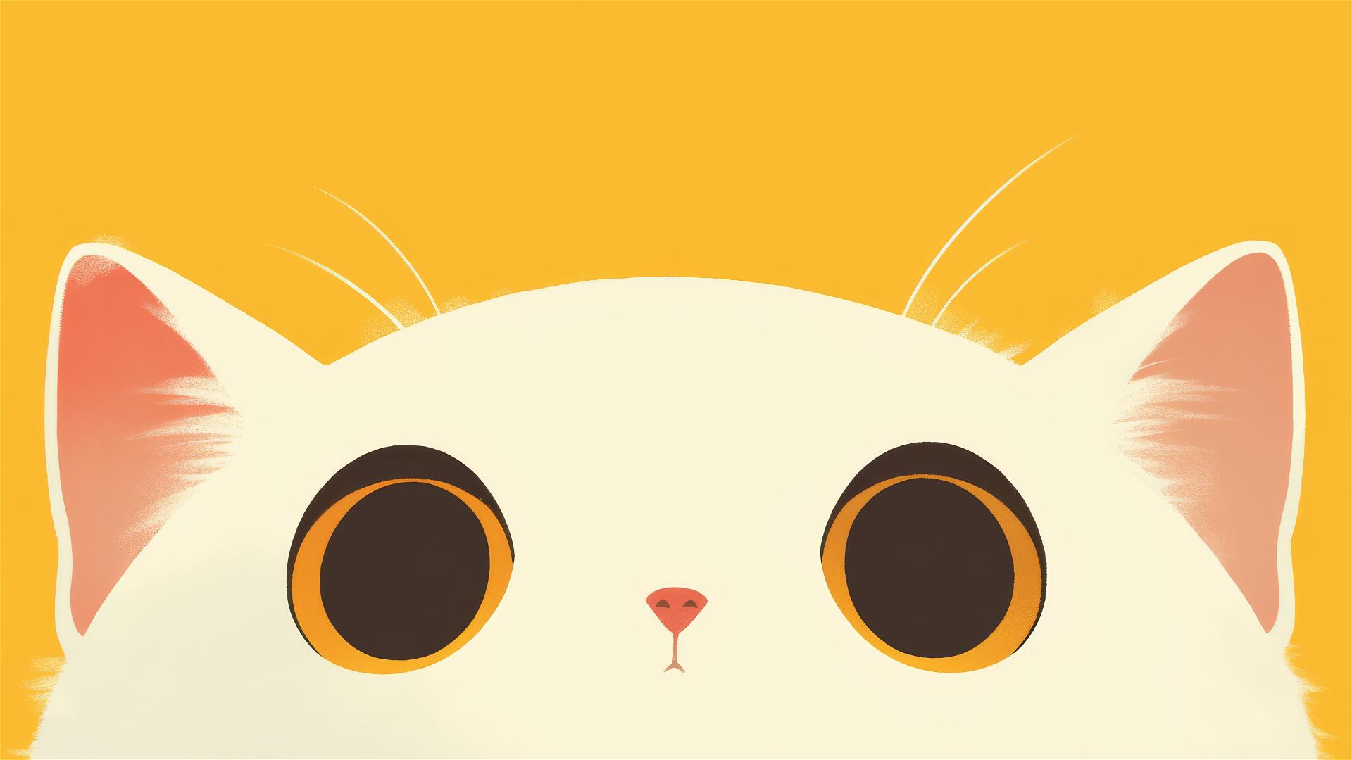 Minimalistic, highly detailed 8K cat design for iPhone