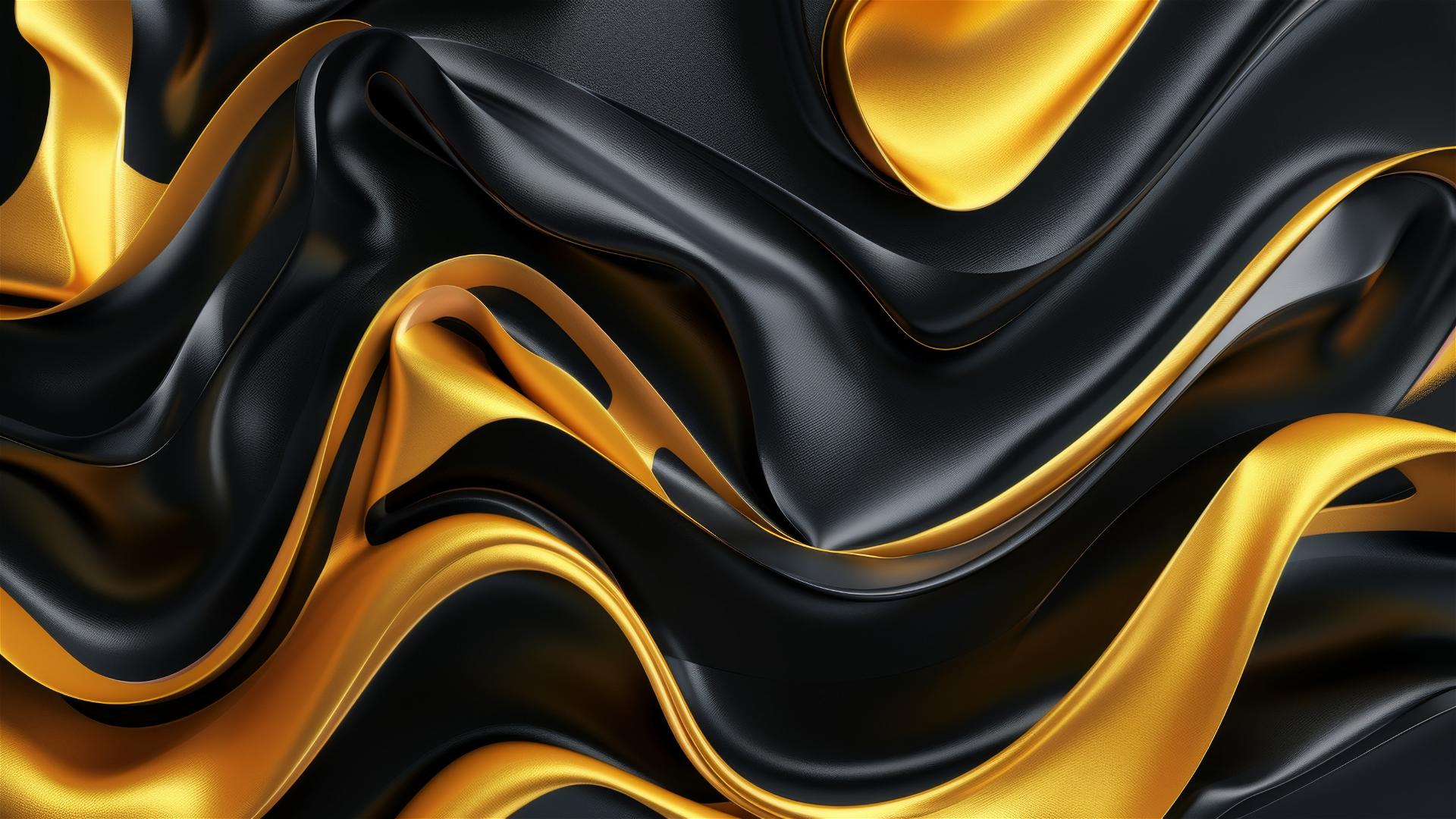 Black mustard color flowing shapes on iPhone background