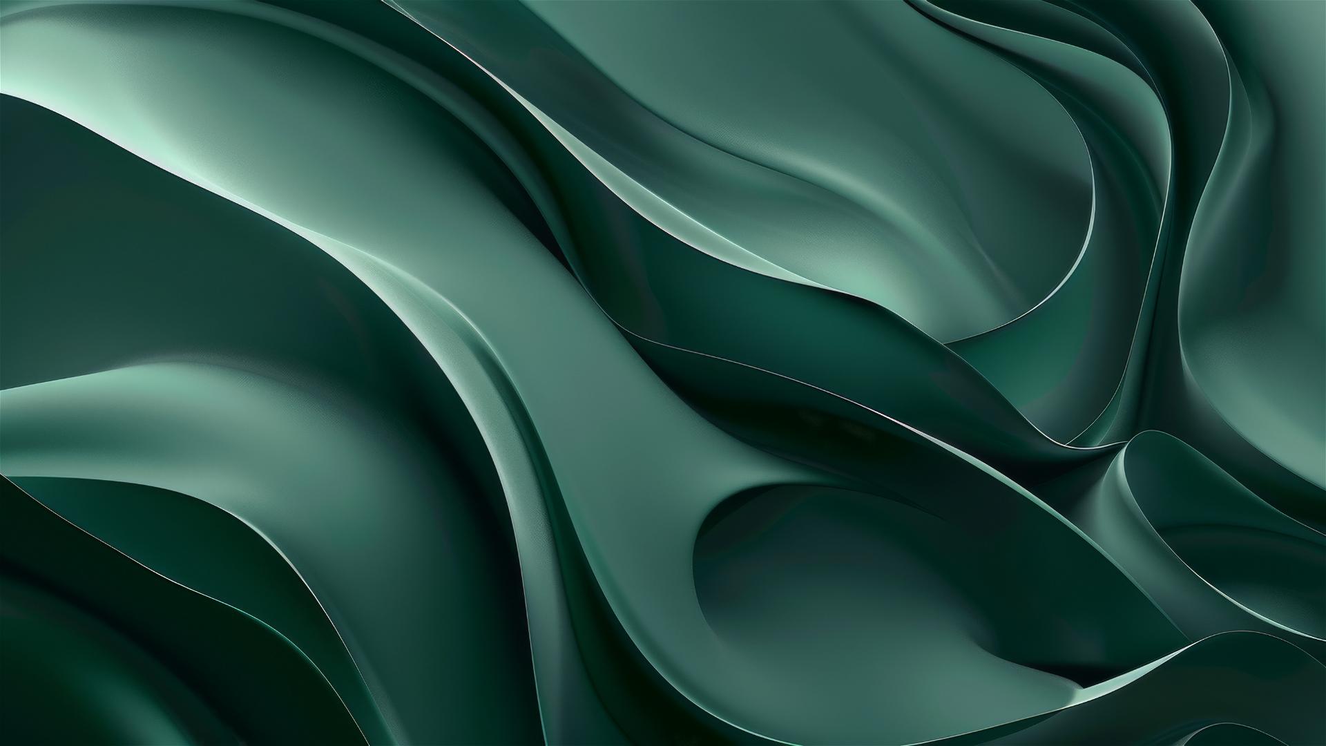 IPhone dark jade flowing shapes, minimalistic elegance