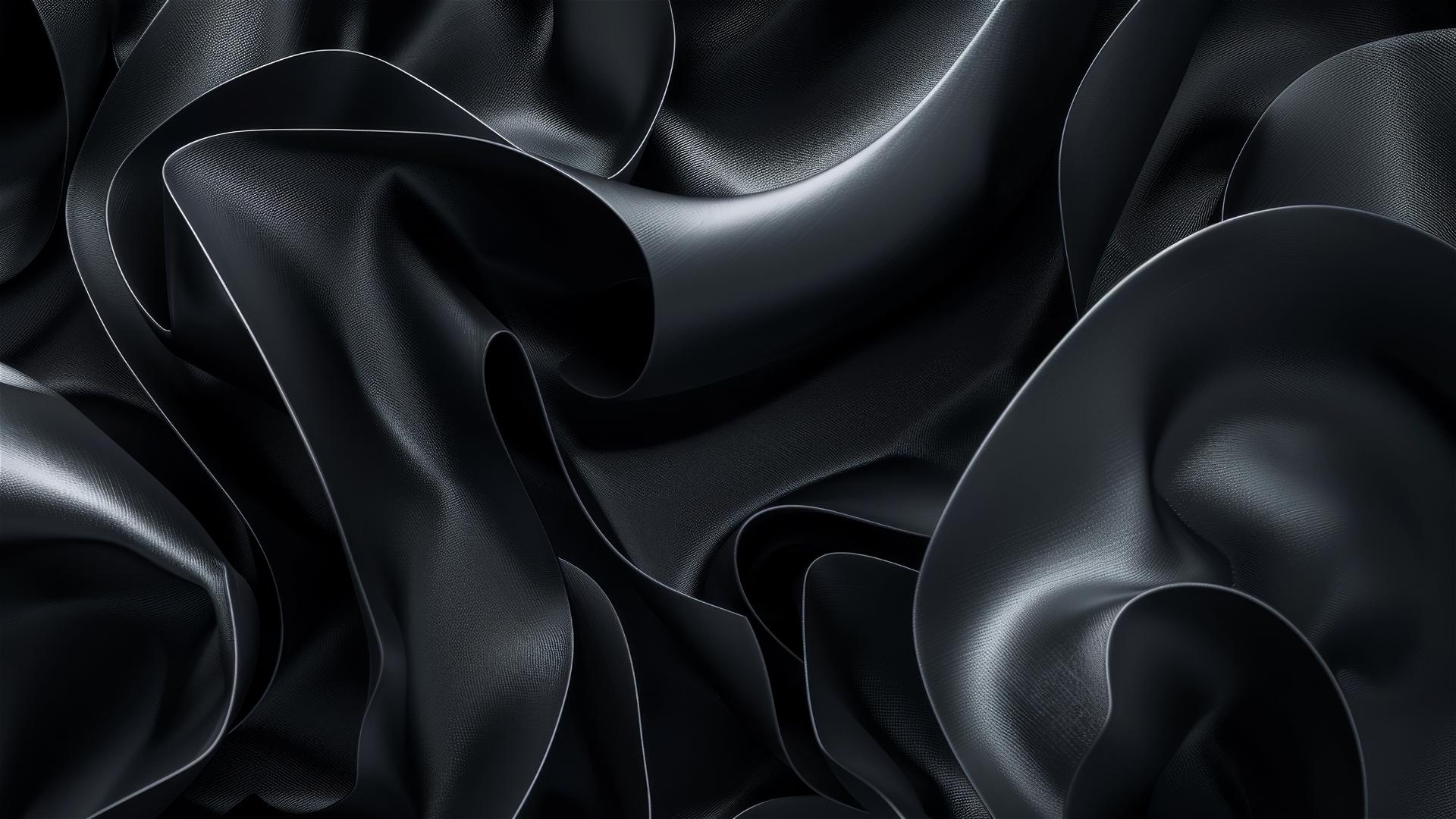 Elegant black iron-colored shapes flowing on iPhone background