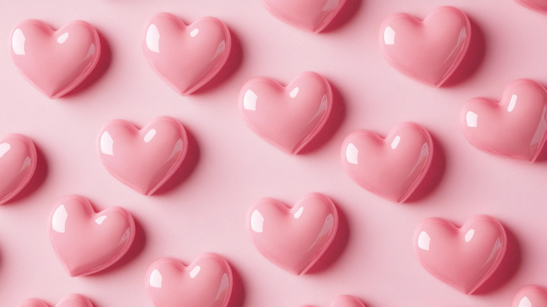 pink preppy wallpaper with whimsical pink hearts on soft pink background