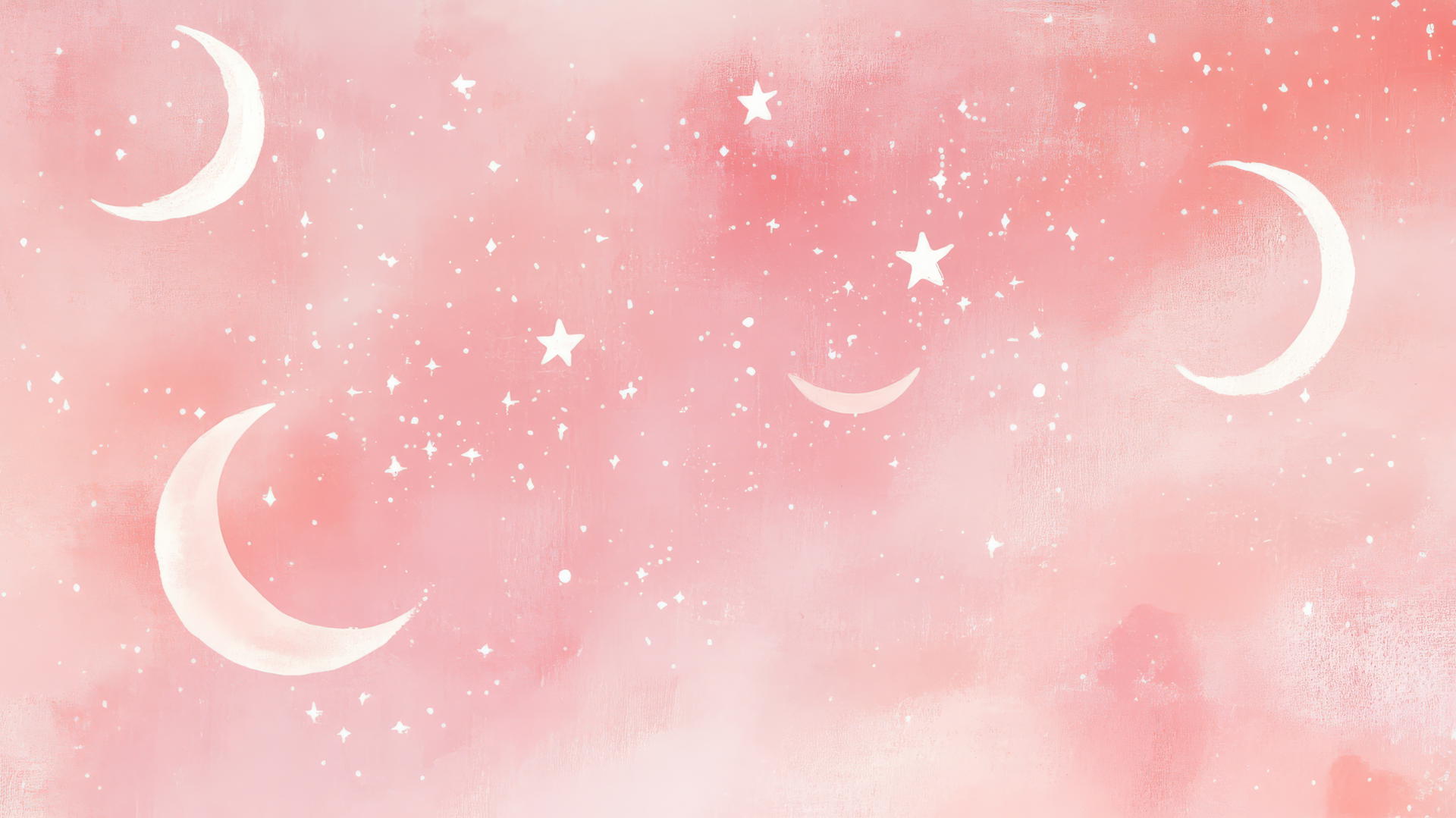 cute pink aesthetic wallpaper with stars and moons