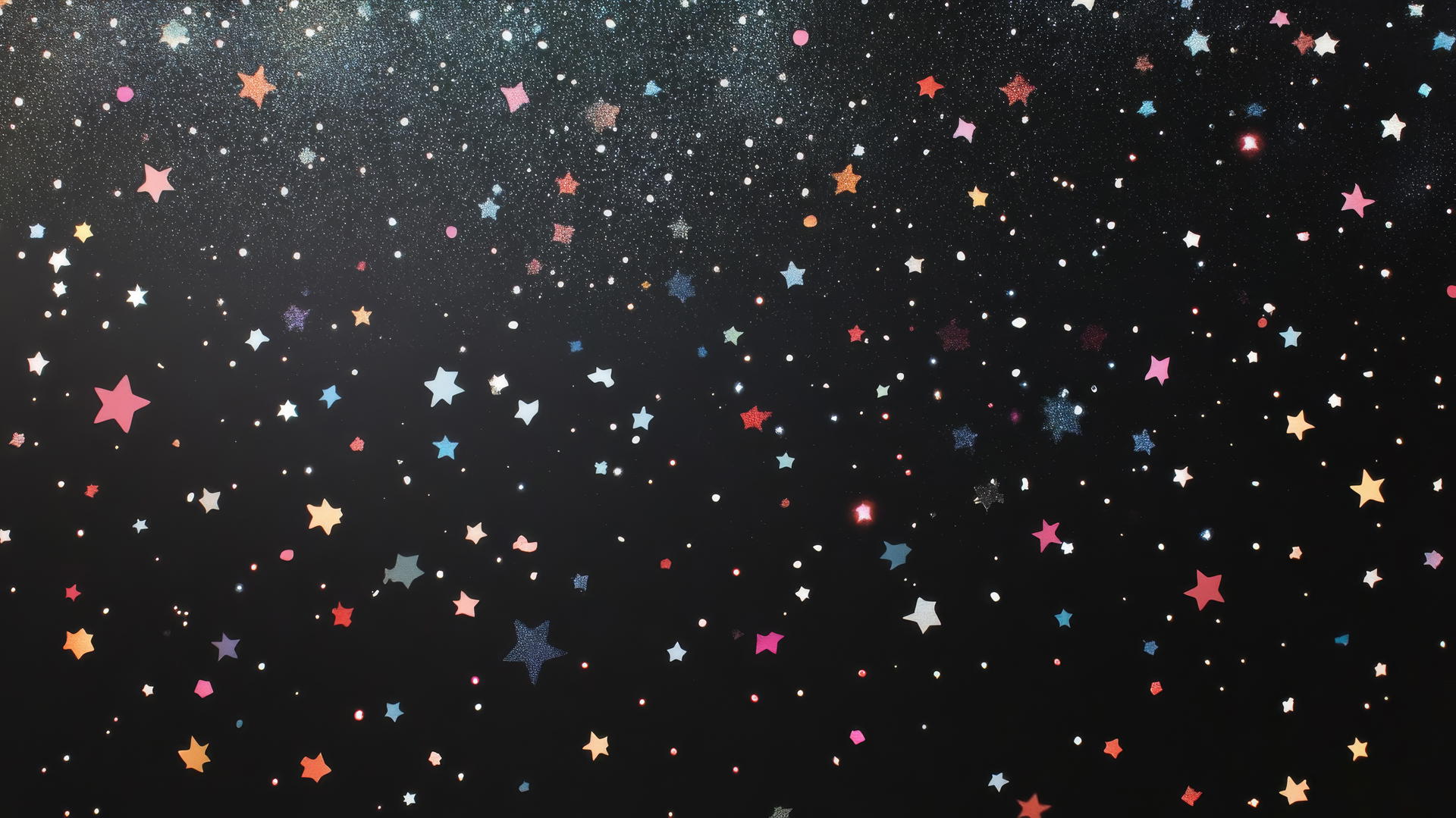 black wallpaper for girls with glitter and pastel stars