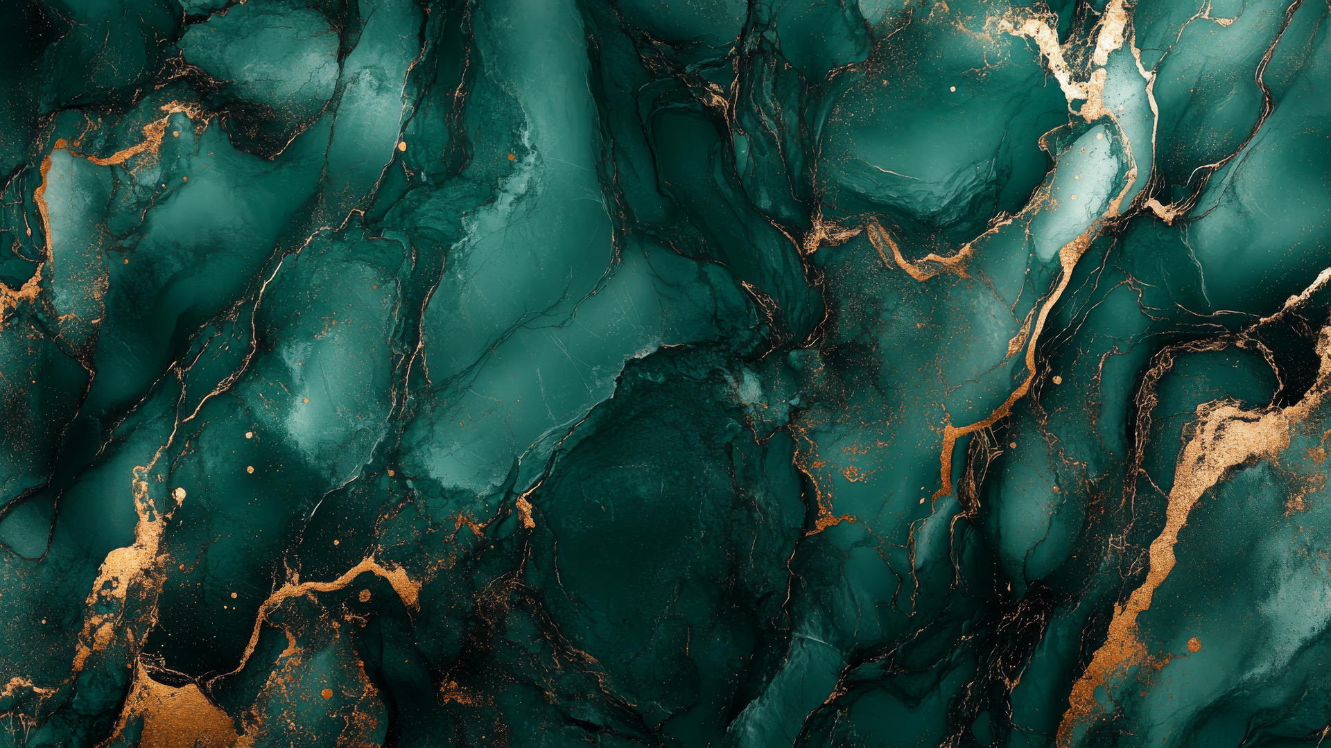 emerald green wallpaper with marble texture and gold veins
