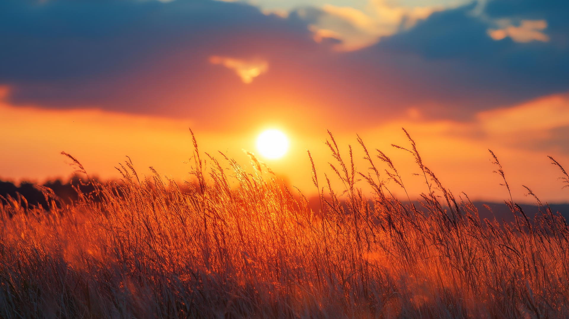 beautiful nature wallpaper 4k with a picturesque sunset over a peaceful meadow