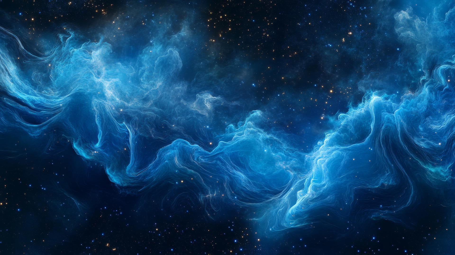 blue wallpaper aesthetic with celestial waves, cosmic swirls, and stardust