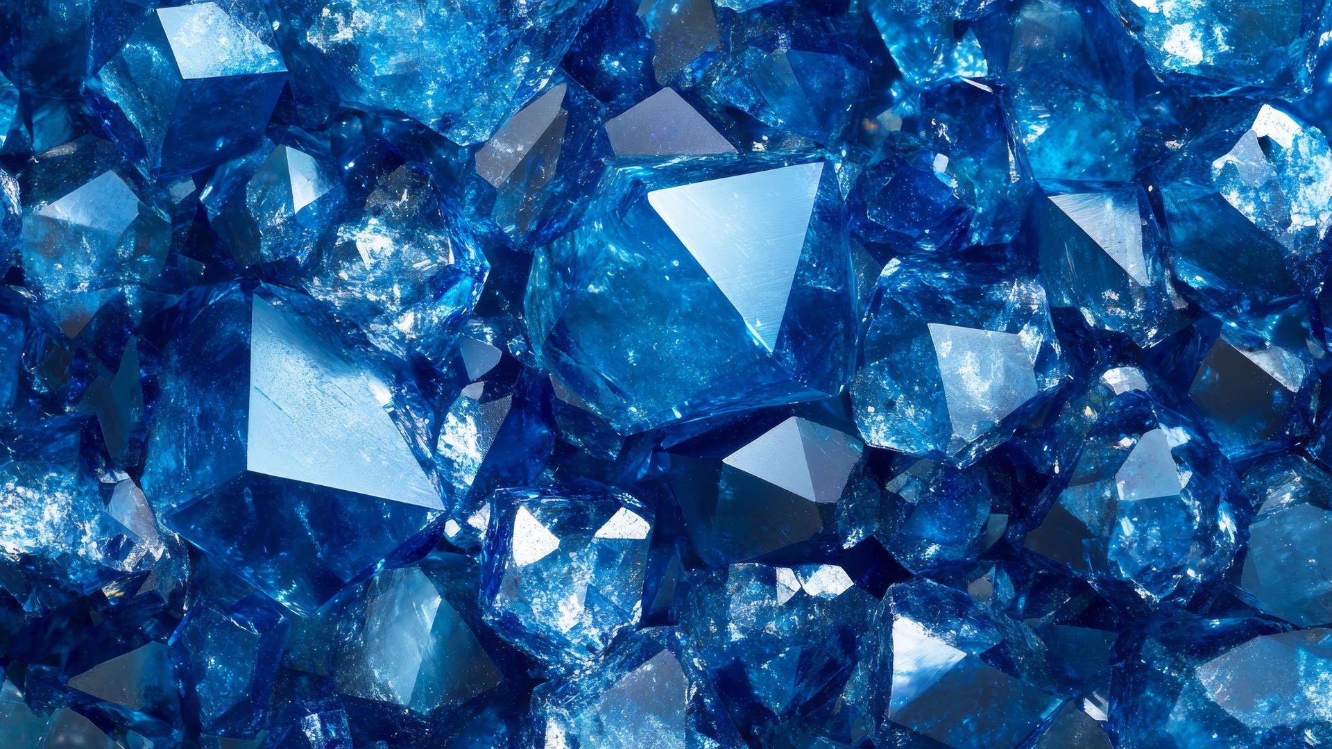 Blue wallpaper aesthetic with sapphire crystal clusters.