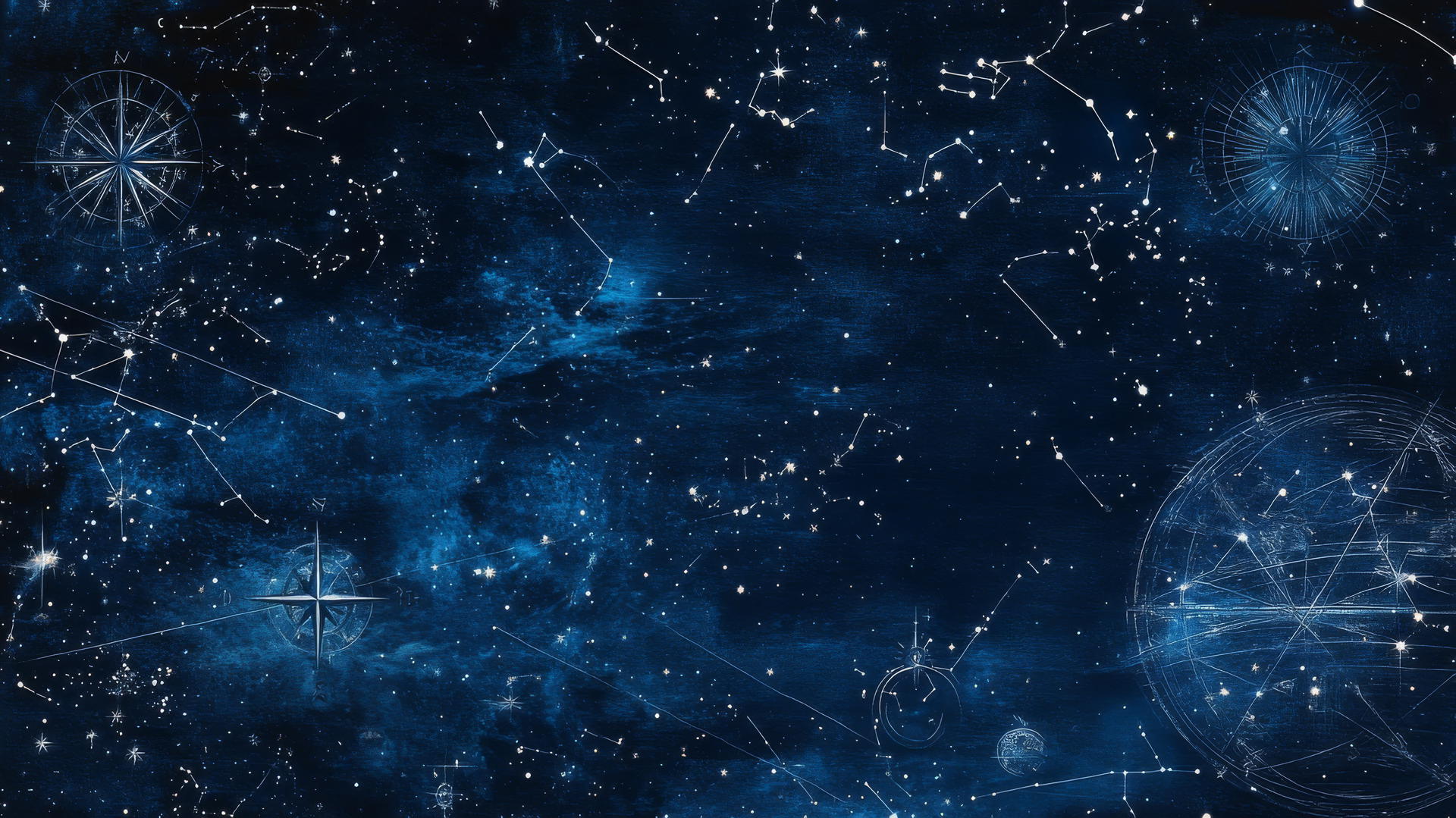 navy blue wallpaper with vintage star map and constellations