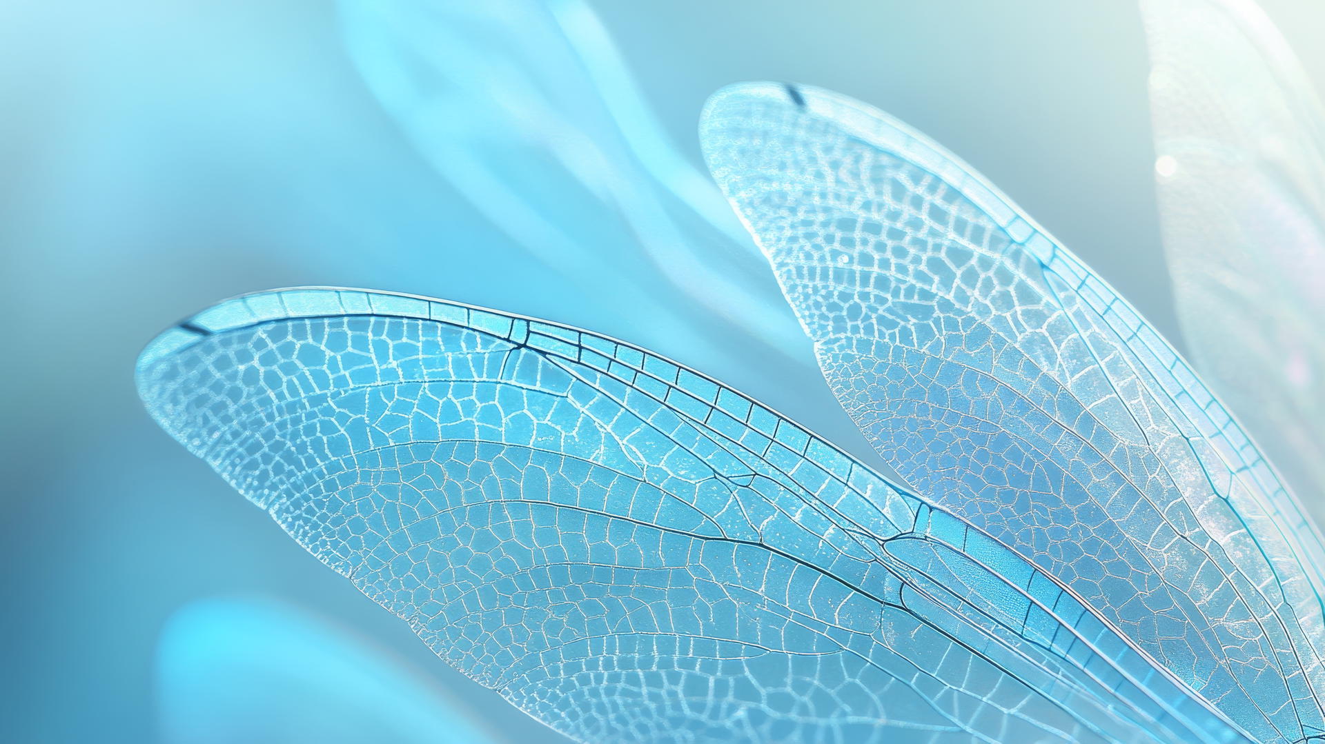 wallpaper blue dragonfly wings with intricate patterns on a soft blue background
