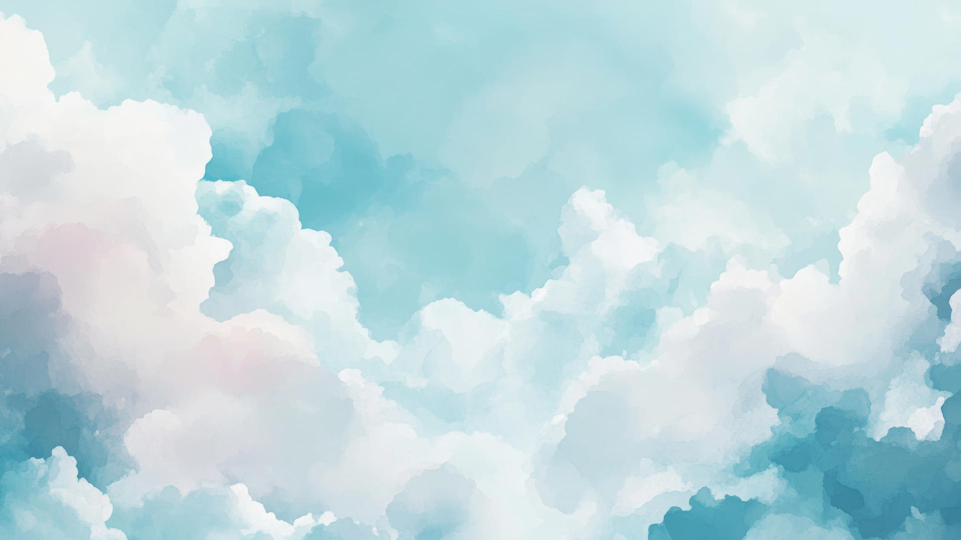 baby blue wallpaper with soft pastel watercolor clouds