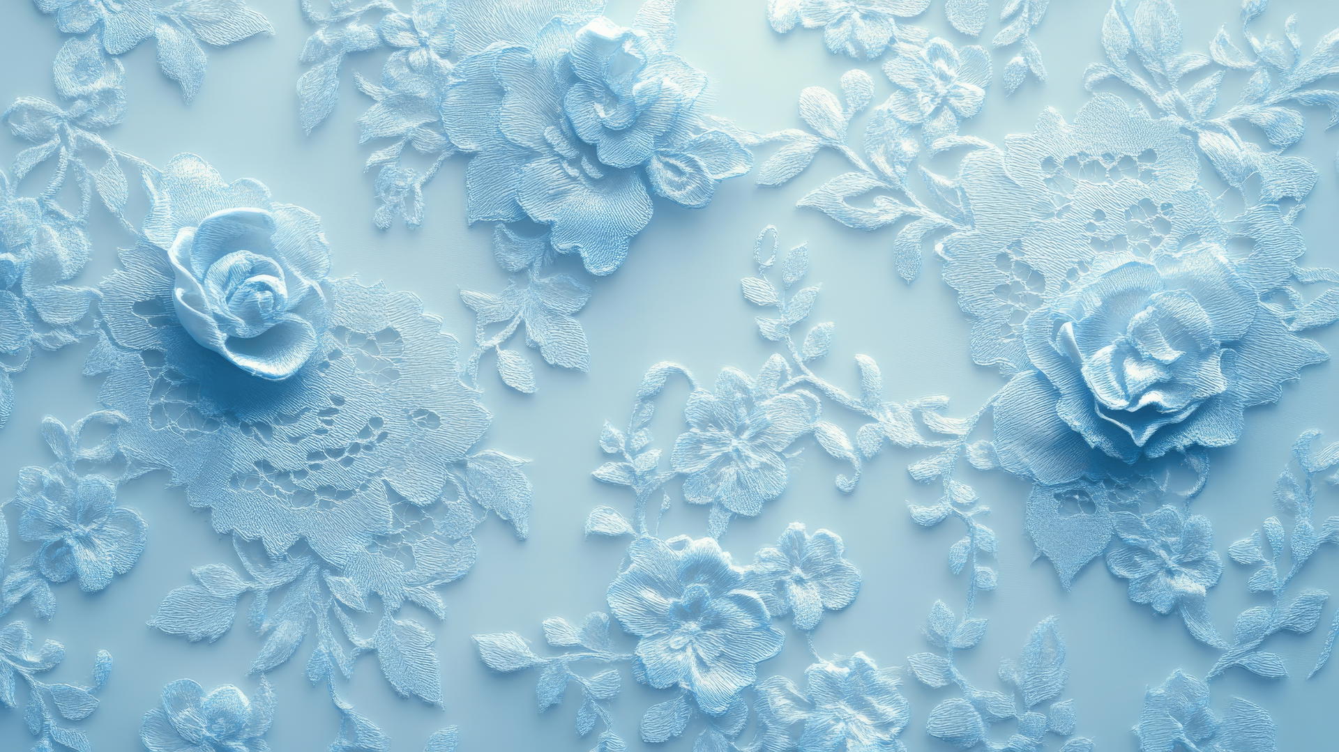 aesthetic wallpaper blue with delicate lace and floral patterns
