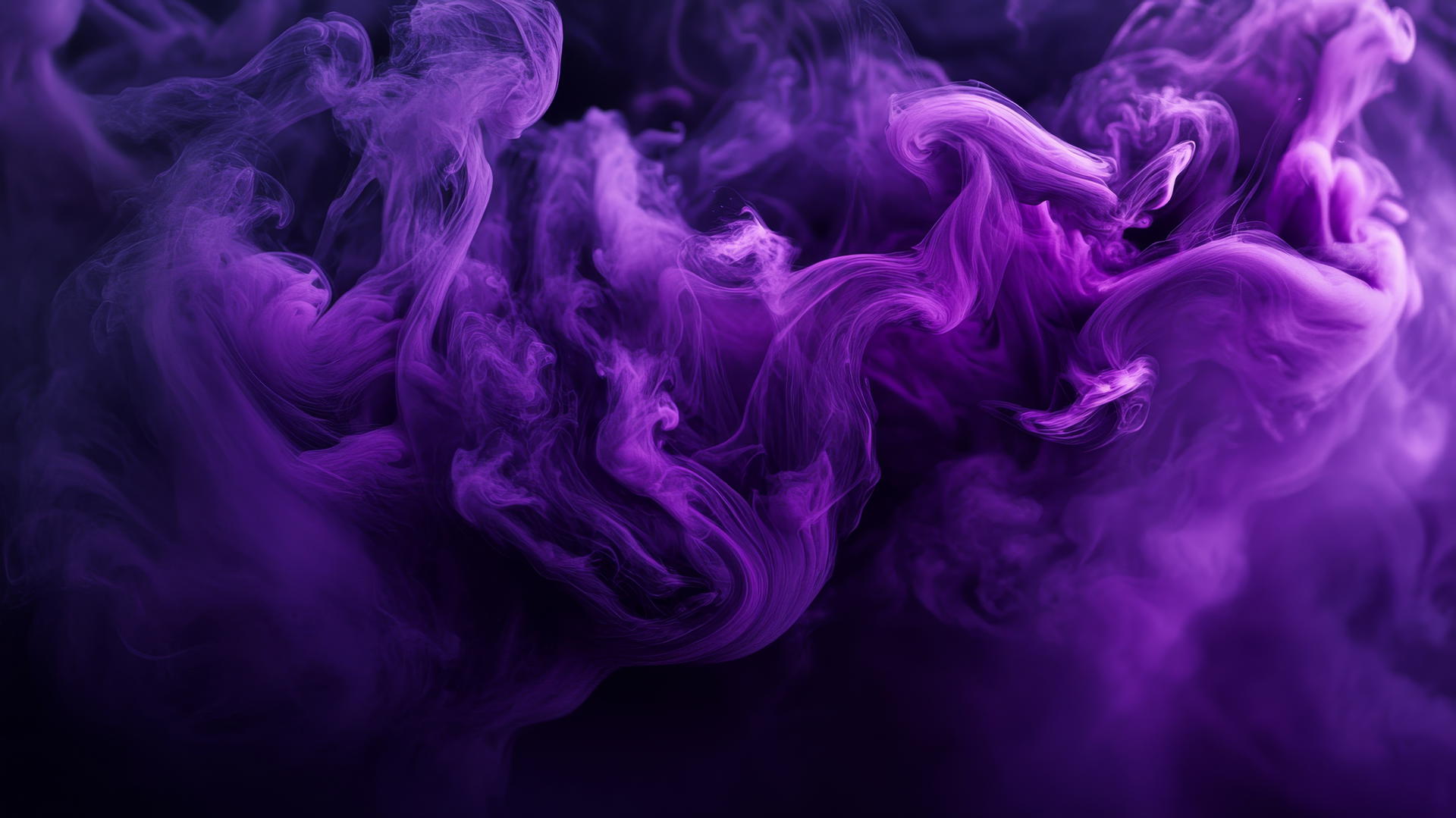 Dark purple wallpaper with swirling ink patterns in water